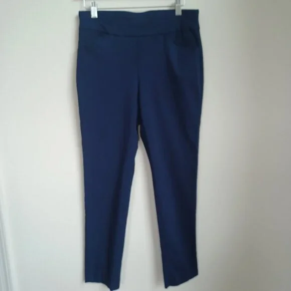 Chicos Pants Perfect Stretch Pull On Navy Blue Womens size Small Short - Picture 2 of 7